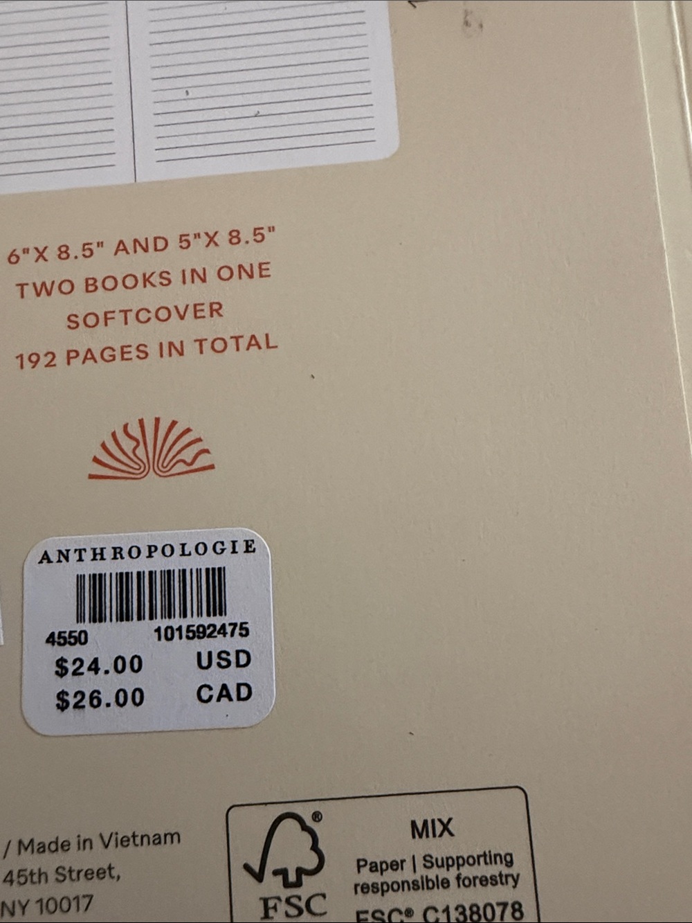 Papier x Anthropologie Harlequin Stepped Journal Cherries Cherry NEW - Picture 4 of 4